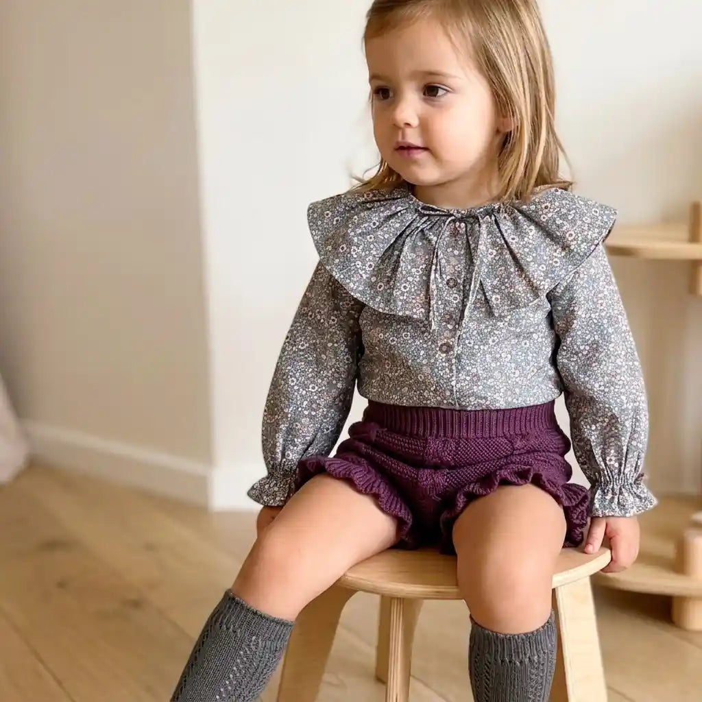 Culote punto trenzado Berenjena