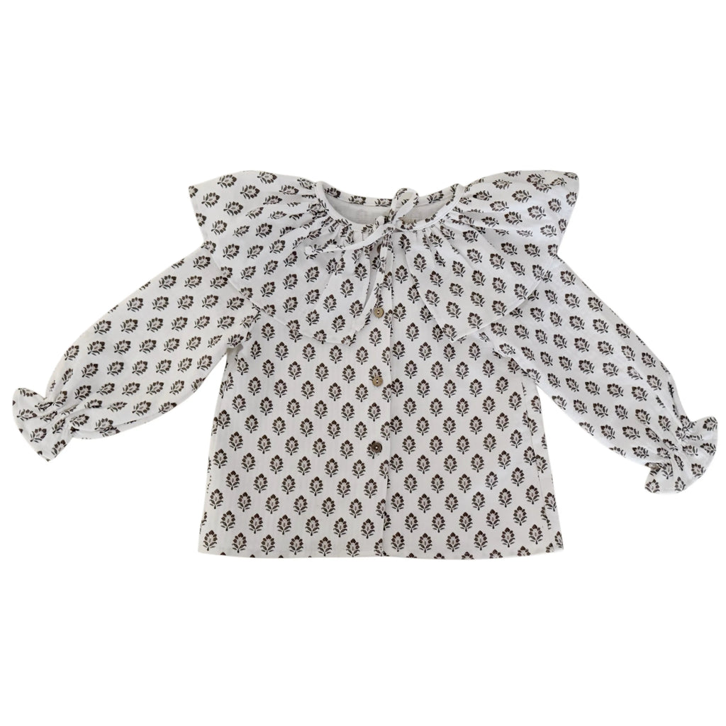 Camisa cuello capa Natural cream