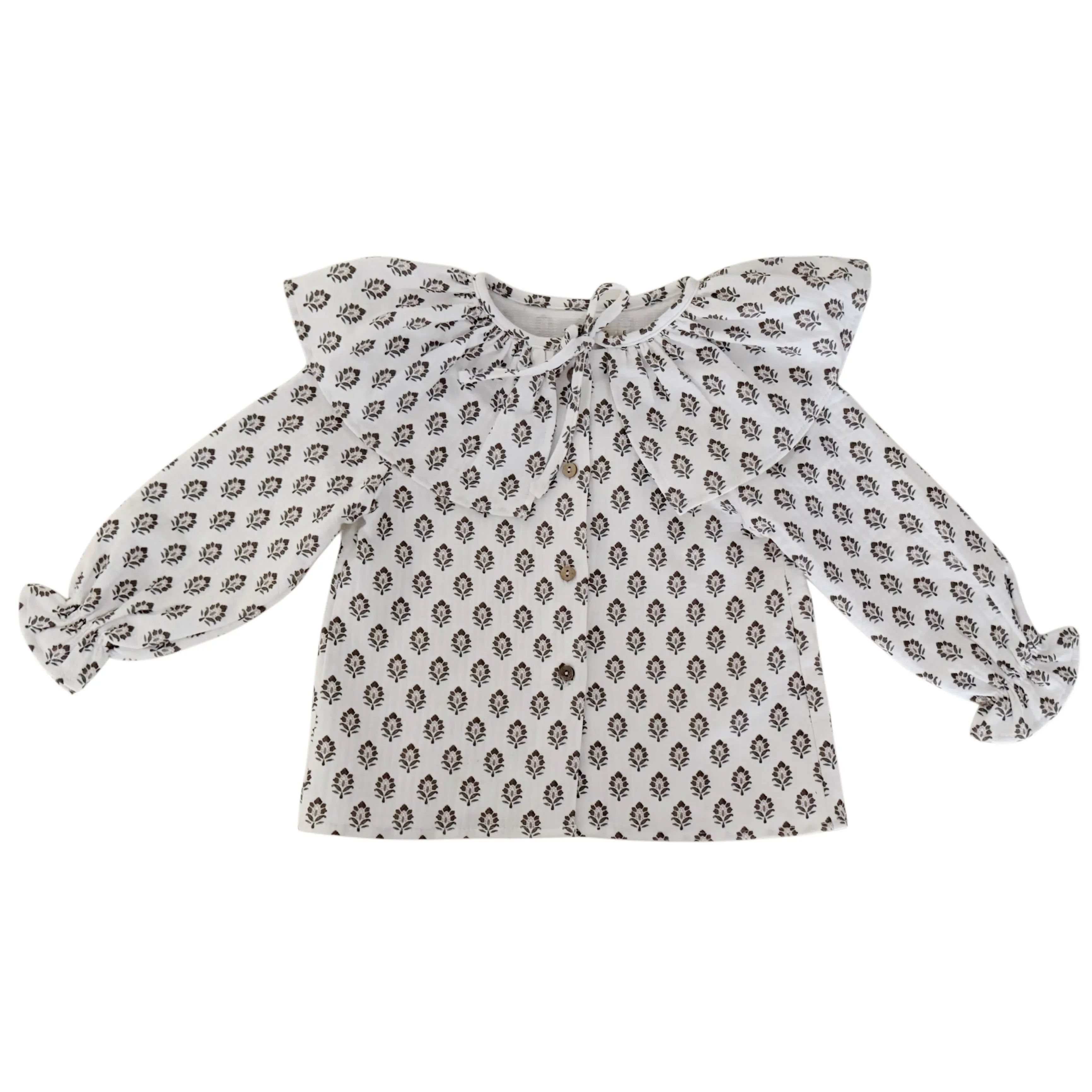 Camisa cuello capa Natural cream