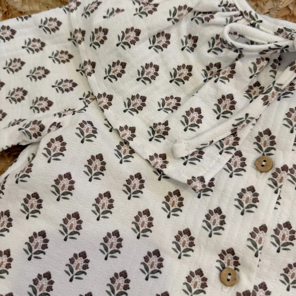 Camisa cuello capa Natural cream