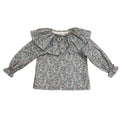 Camisa cuello capa mini flor