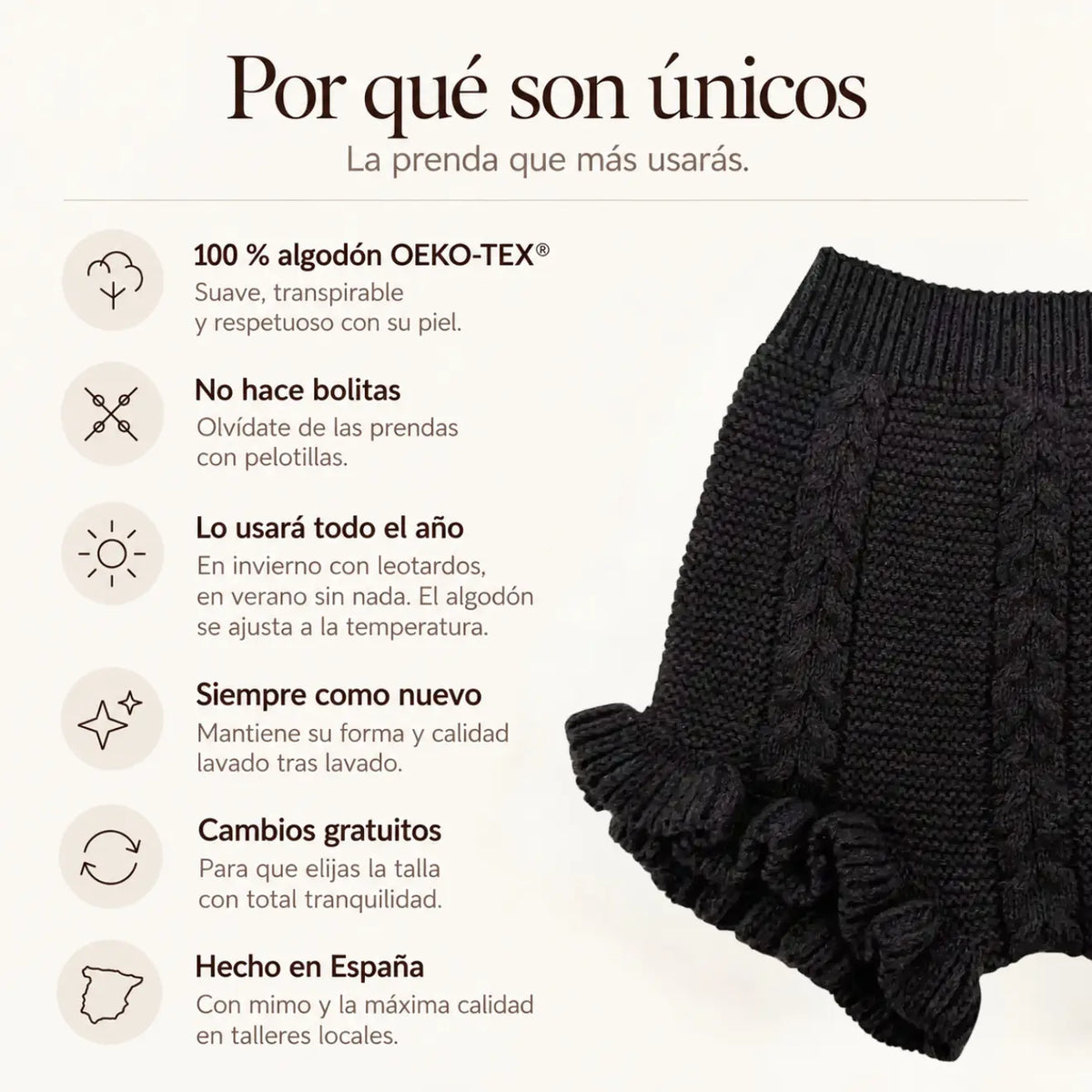 Culote punto trenzado Antracita