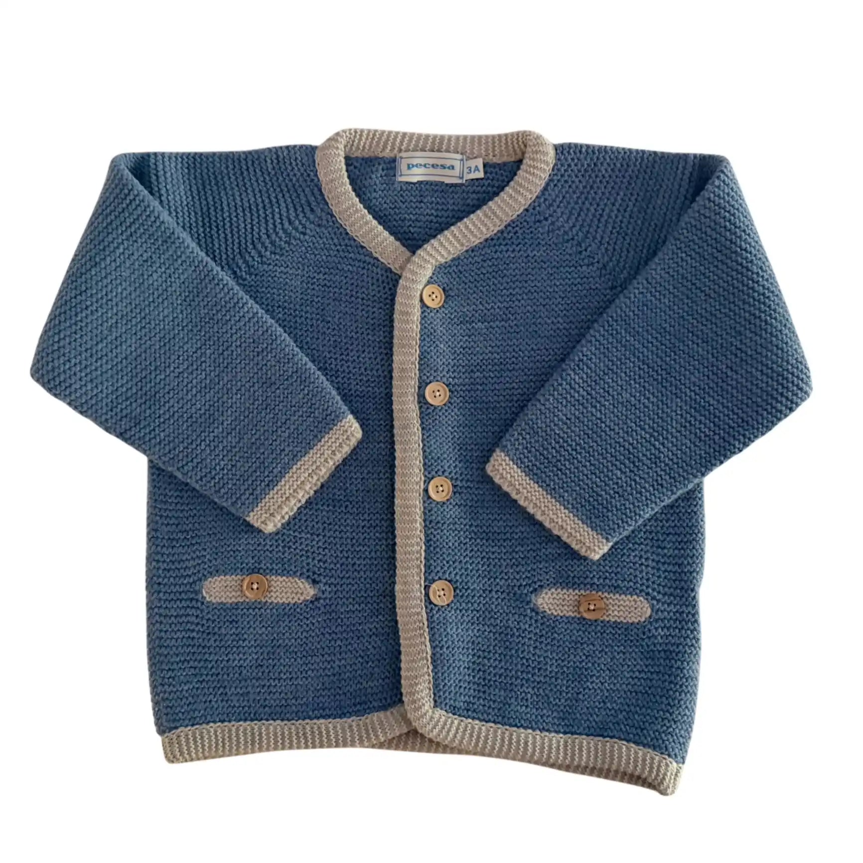 Chaqueta punto clásica Azul