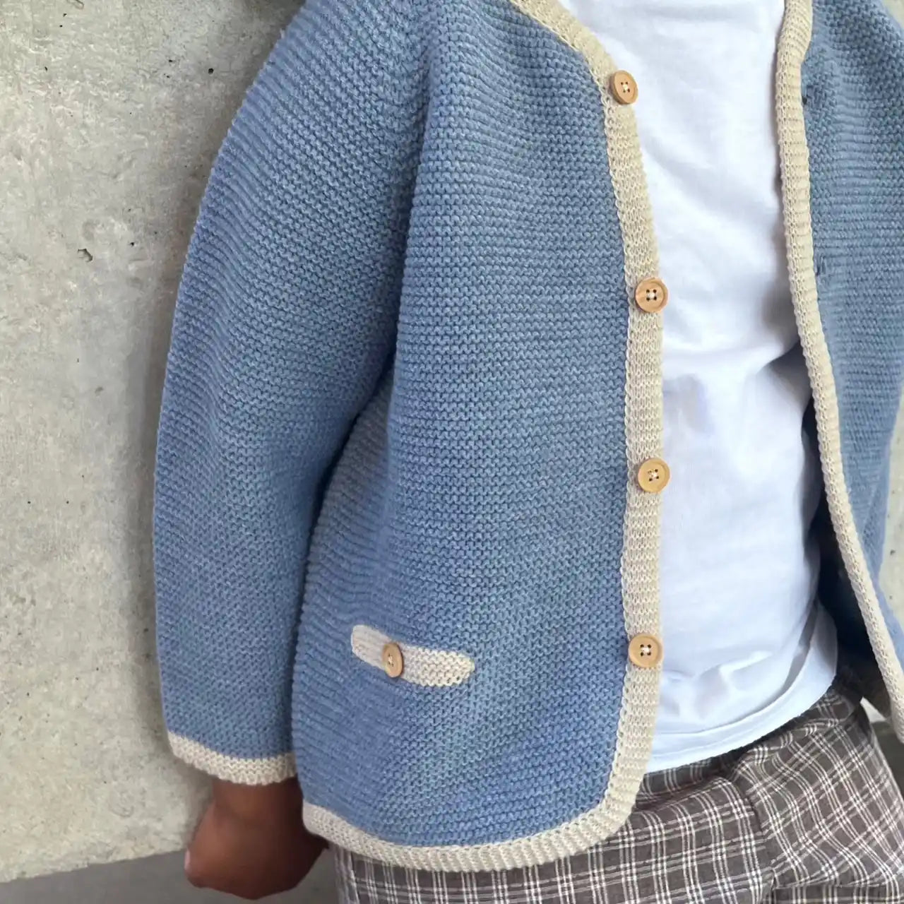 Chaqueta punto clásica Azul