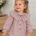 Camisa cuello capa Flor coral