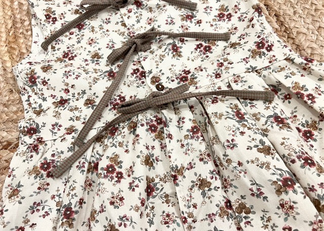 Camisa lazos Flor Burdeos