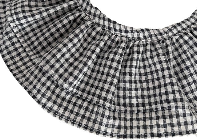Cuello volante vichy antracita