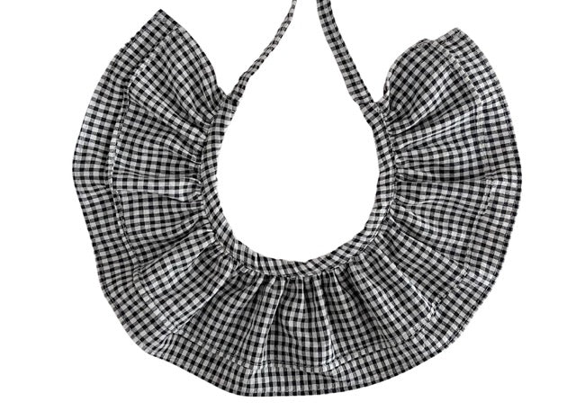 Cuello volante vichy antracita