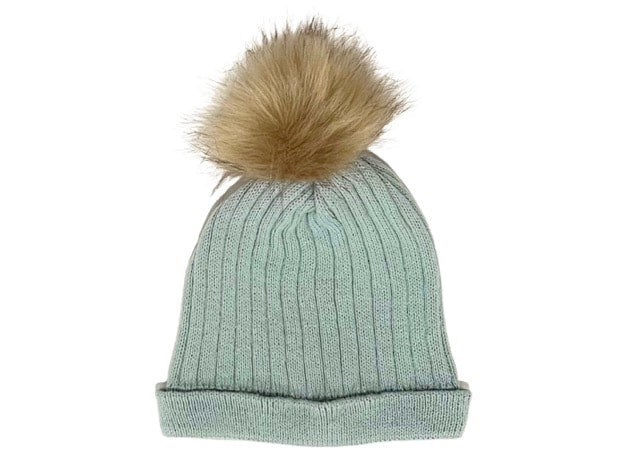 Gorro punto verde empolvado
