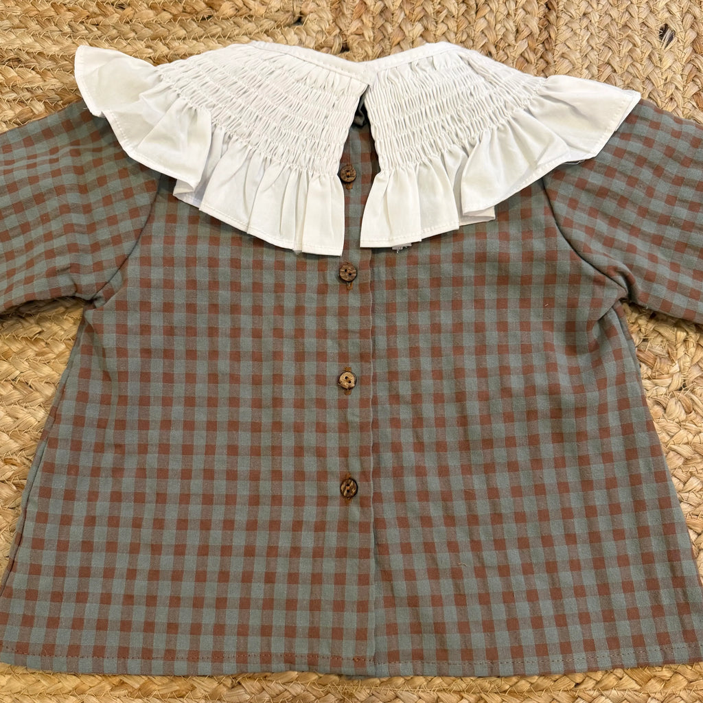 Camisa vichy verde maxicuello