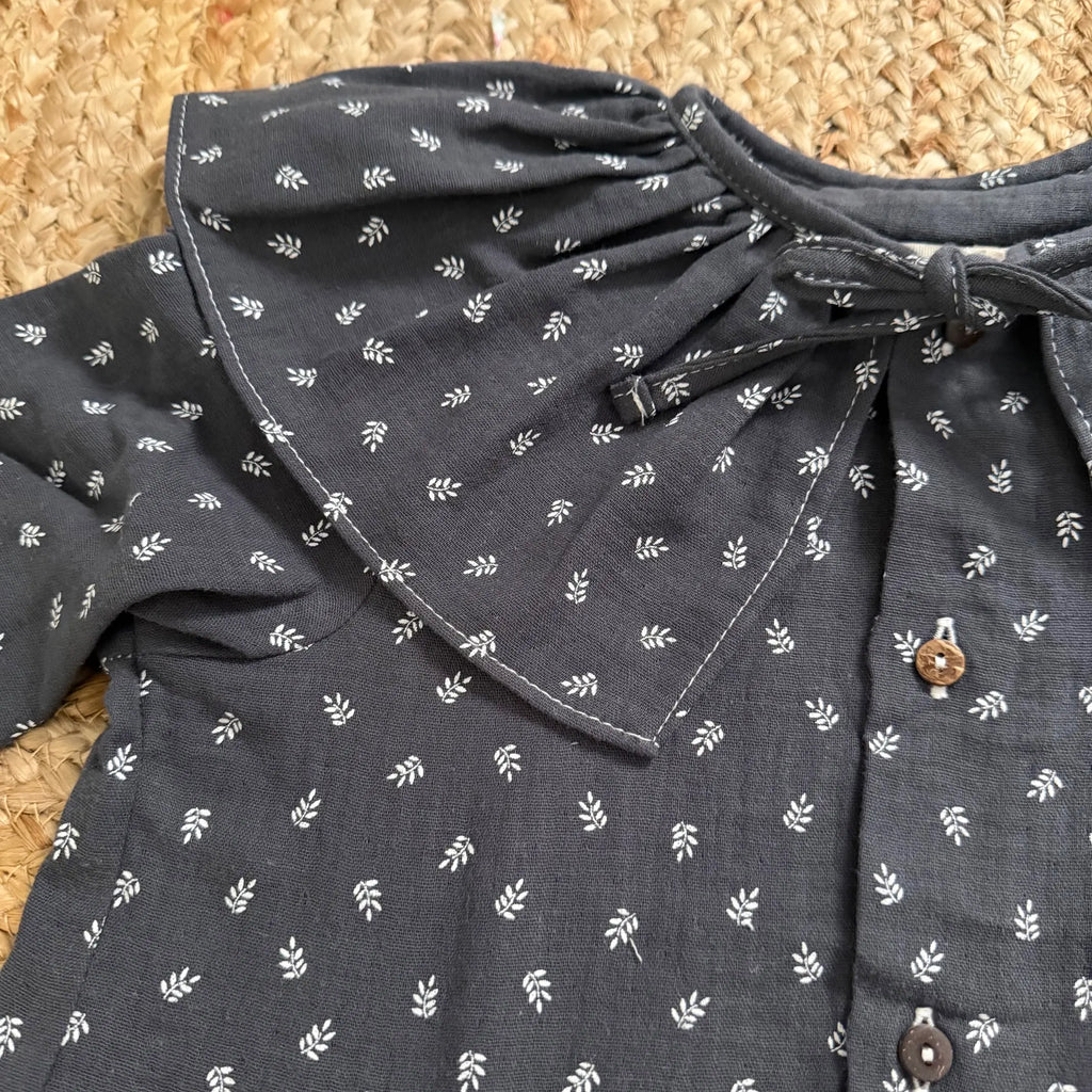 Camisa cuello capa bambula antracita