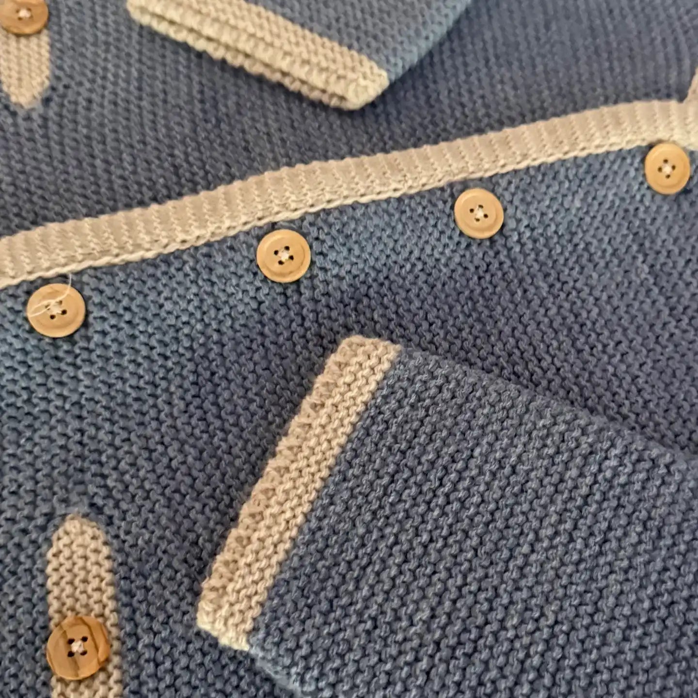 Chaqueta punto clásica Azul