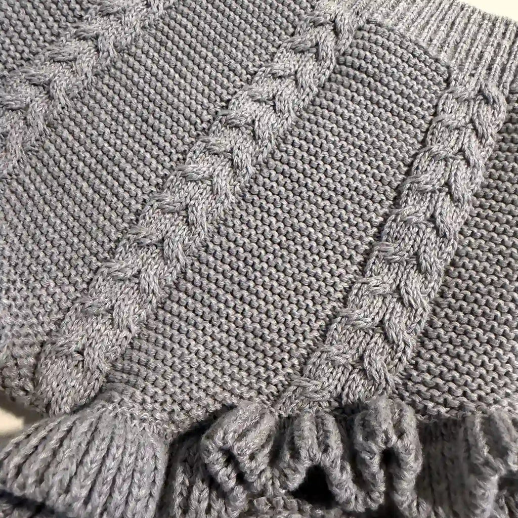 Culote punto trenzado Gris medio
