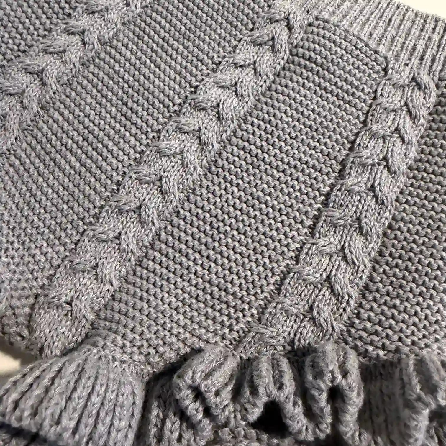 Culote punto trenzado Gris medio