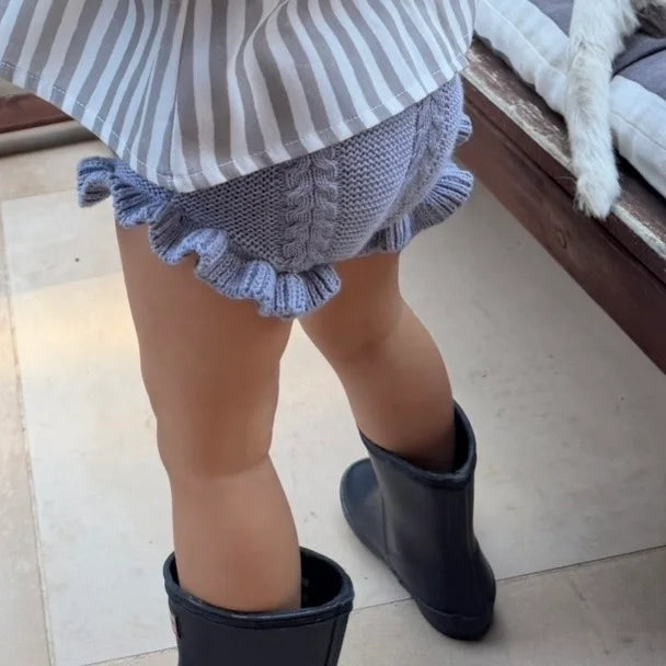 Culote punto trenzado Gris medio