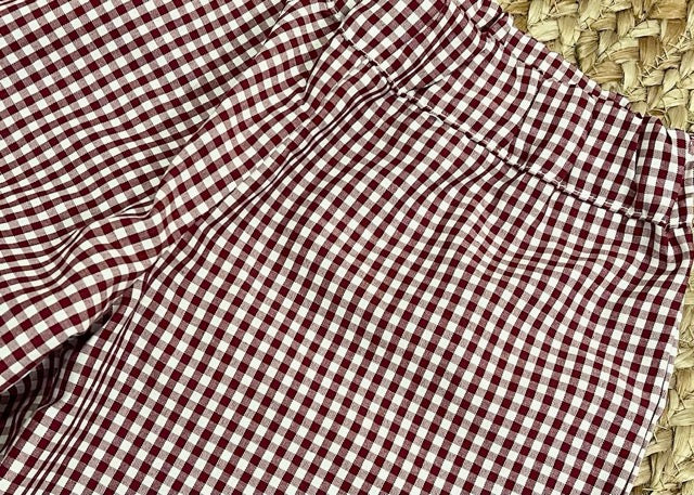 Pantalón largo vichy burdeos