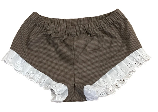 Short puntilla vichy marrón